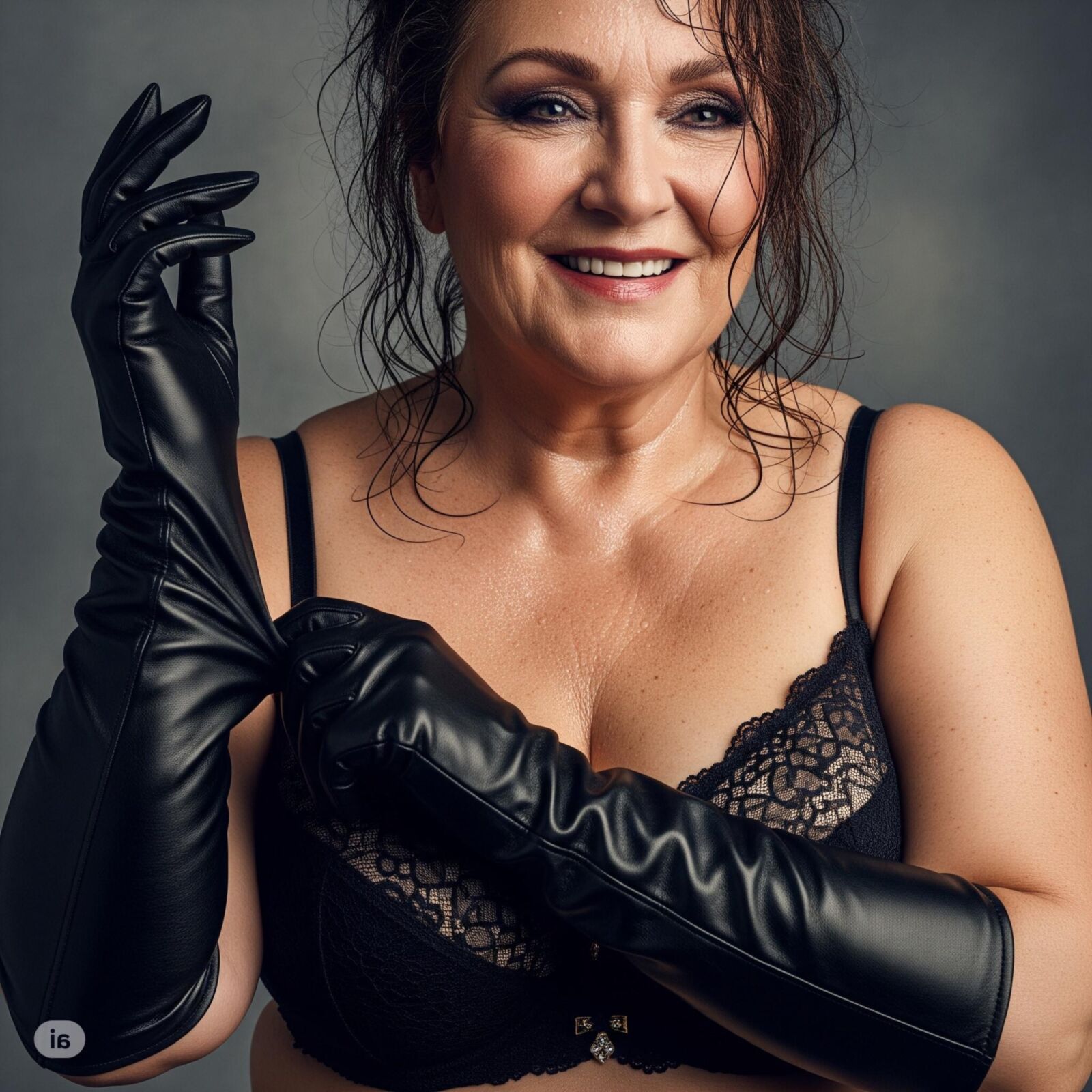 Putting on gloves (restored) 
