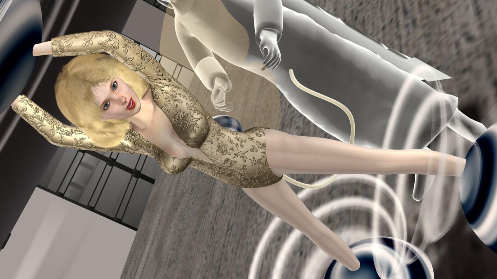 Evil Twins() Angel in Leotard Pantyhose and Heels