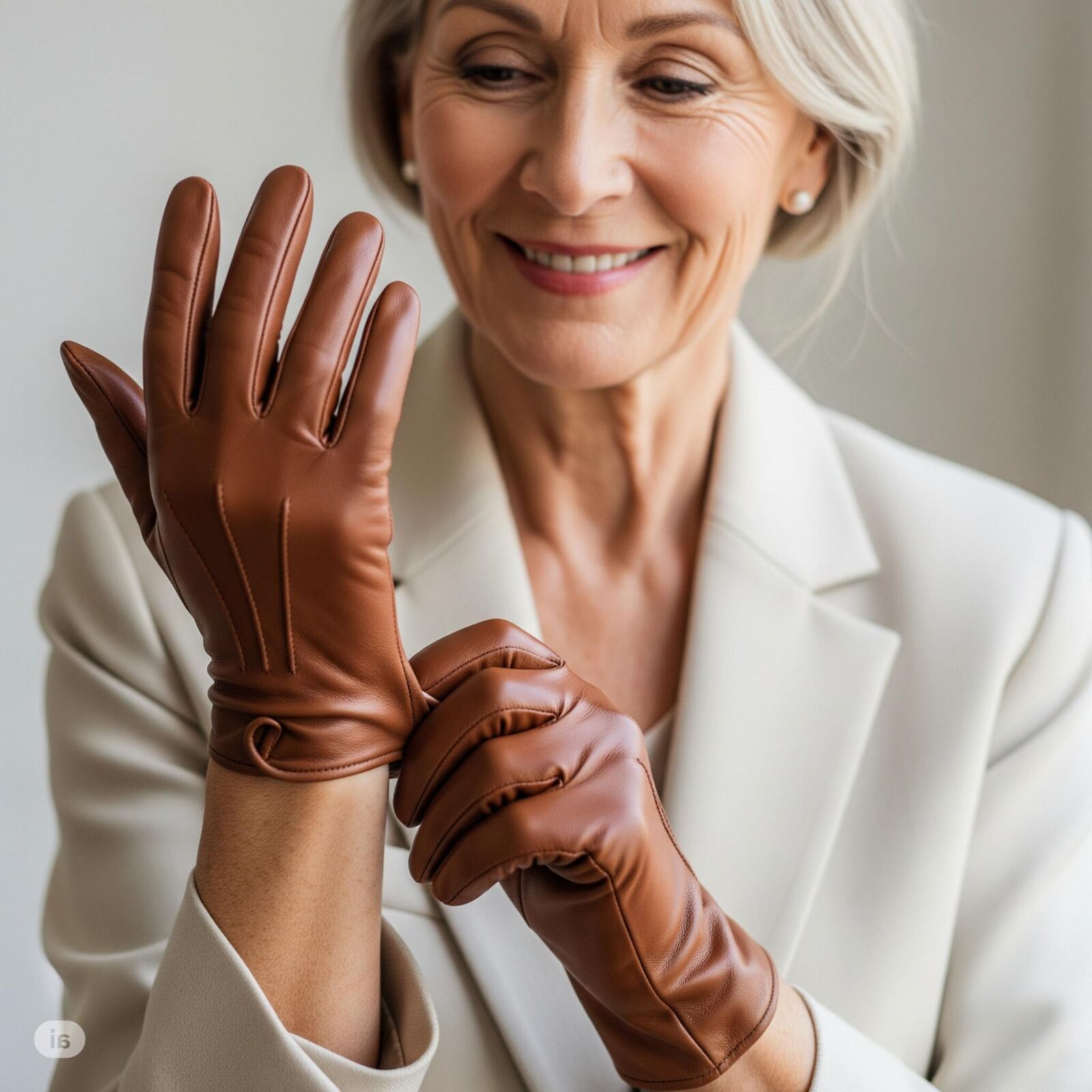 Putting on gloves (restored) 