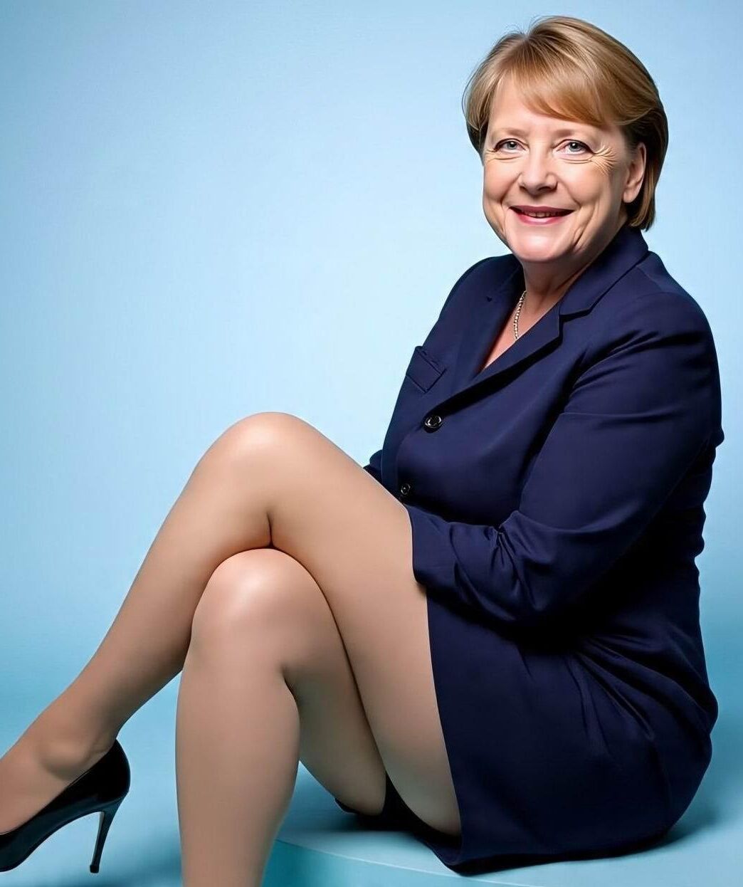 Angela Merkel Legshow in Nylon und Hohen Hacken AI