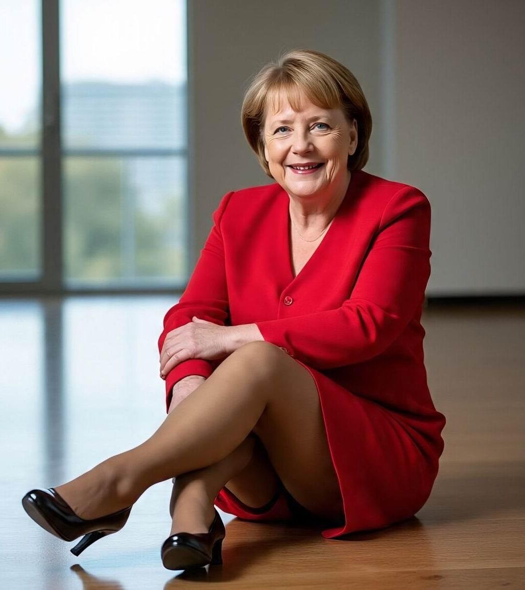 Angela Merkel Legshow in Nylon und Hohen Hacken AI