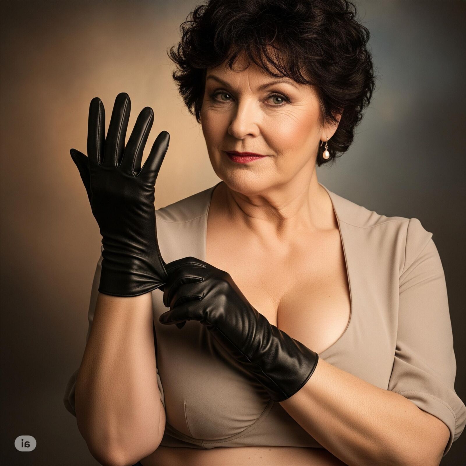 Putting on gloves (restored) 