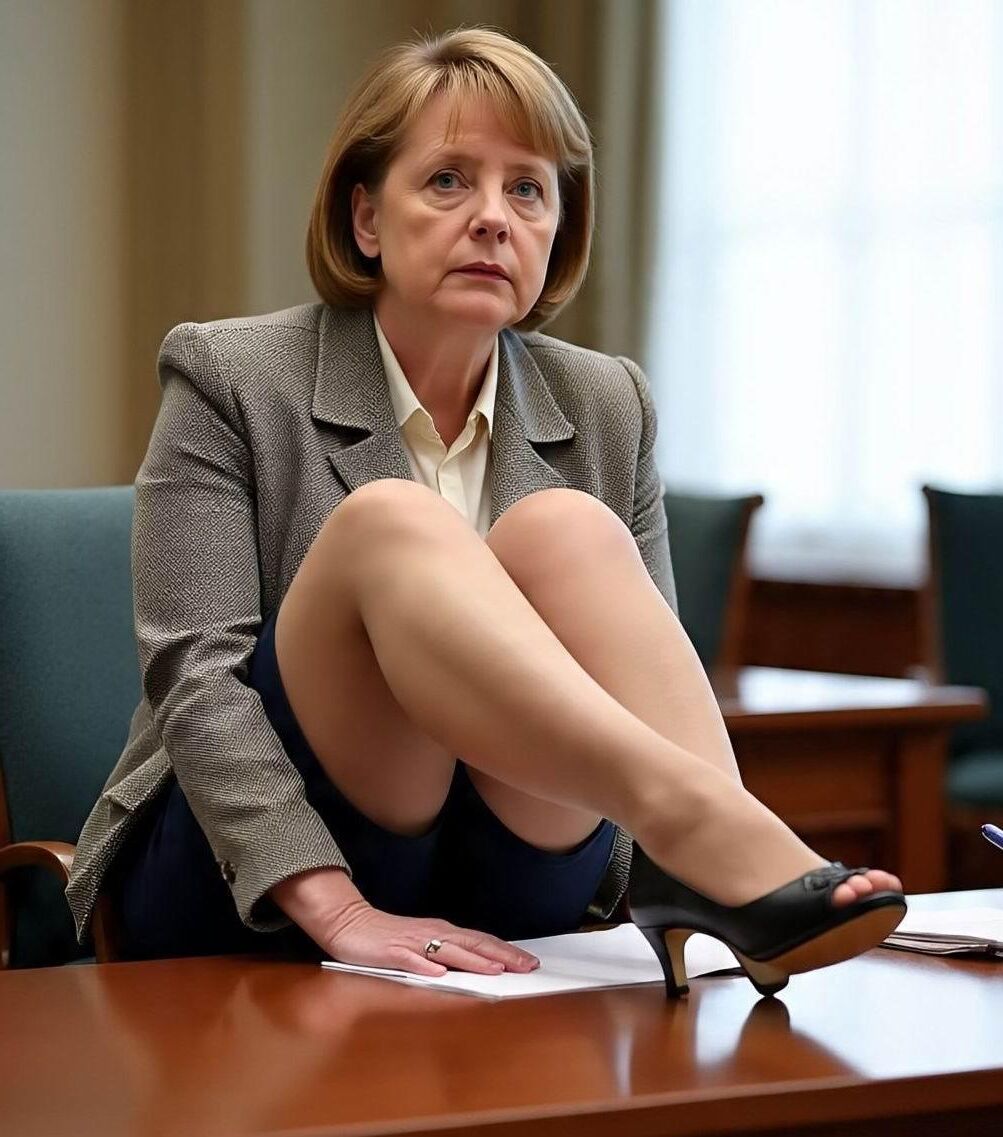 Angela Merkel Legshow in Nylon und Hohen Hacken AI