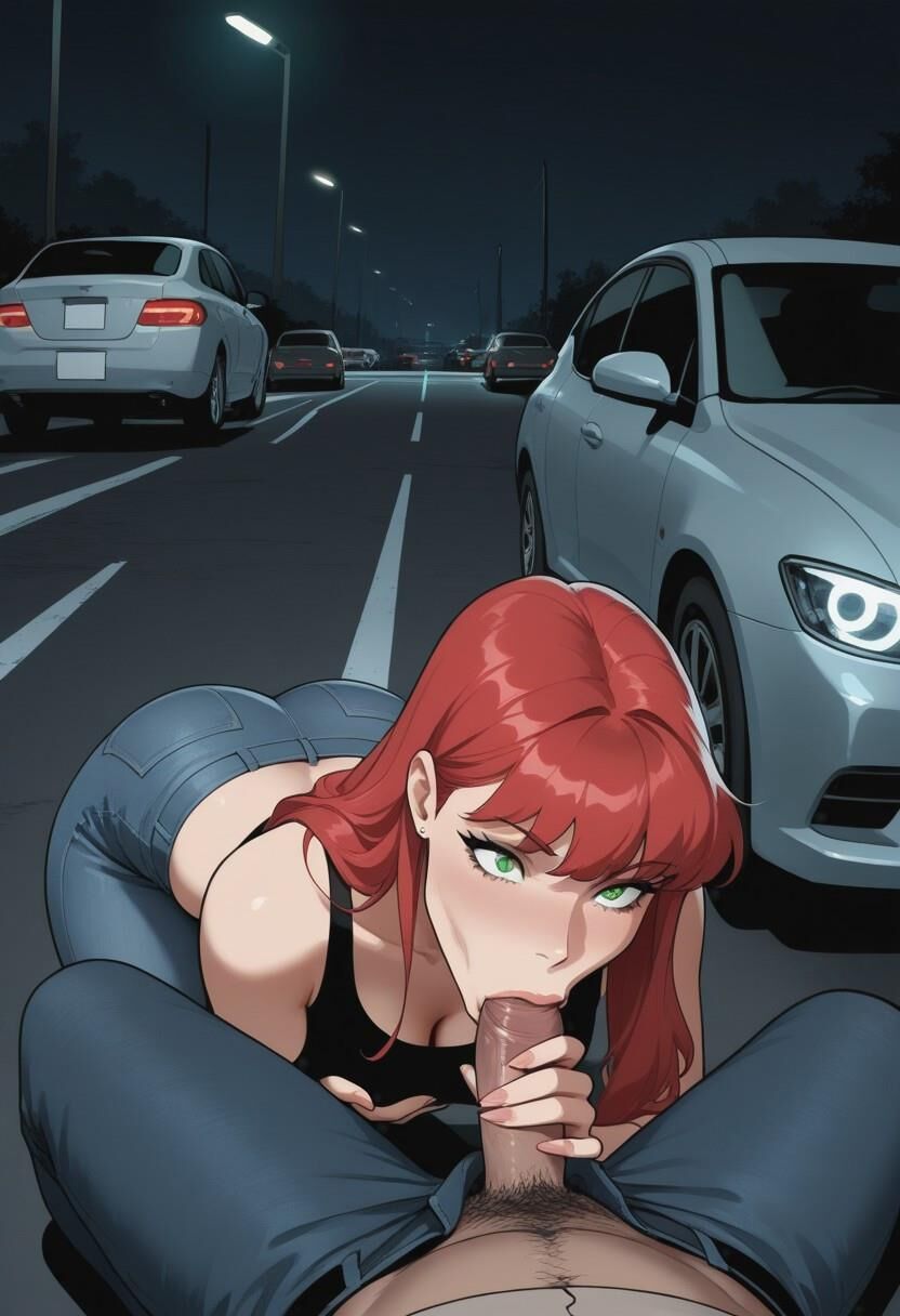 駐車場で