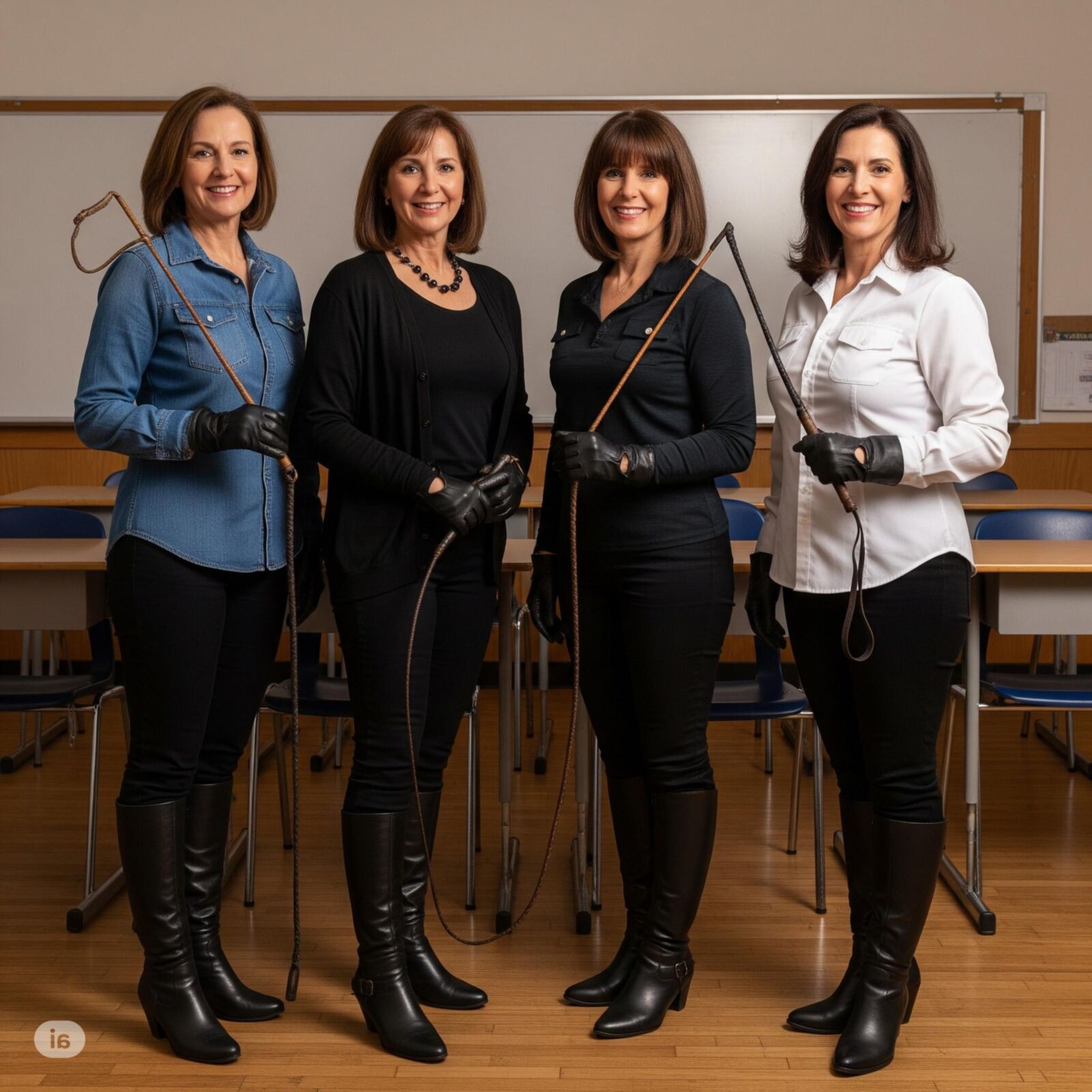 Ladies with a whip (restored)