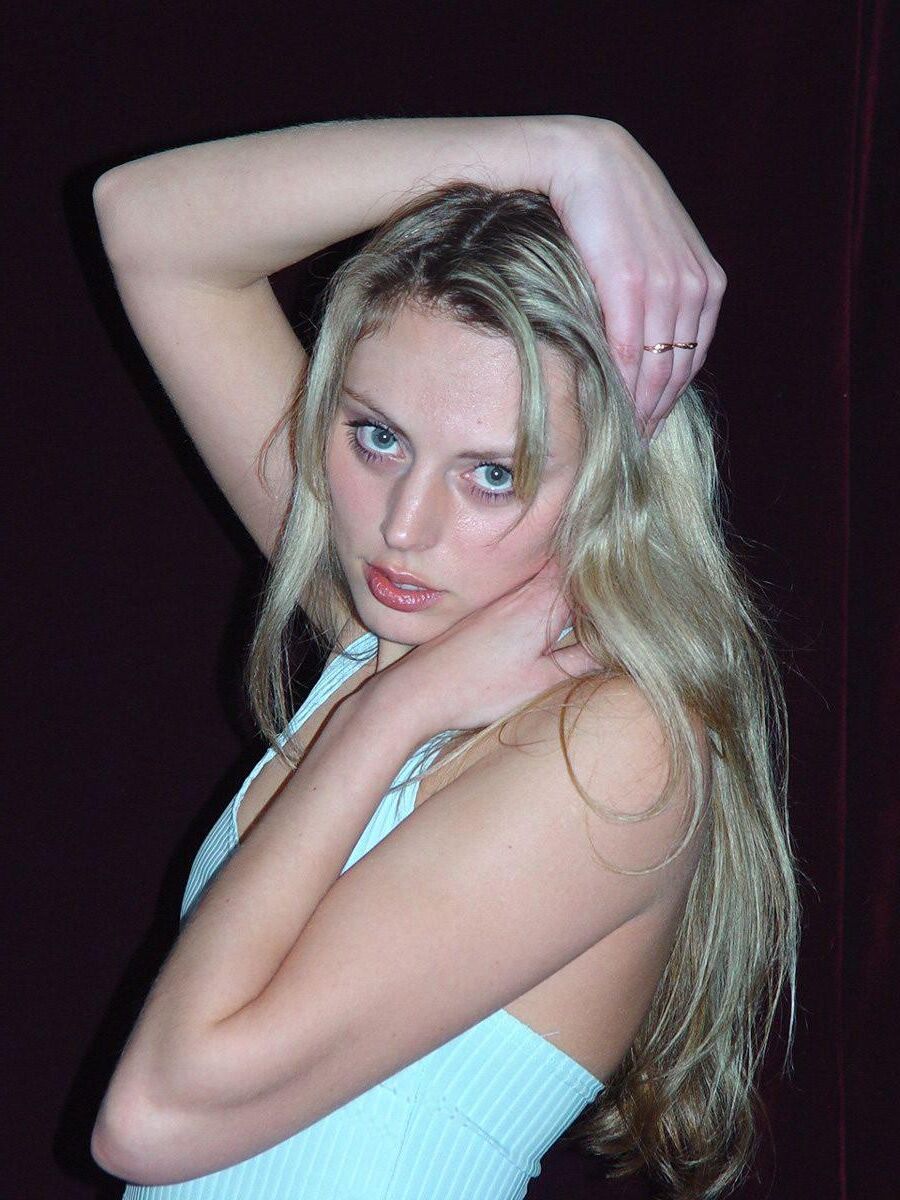Sexy Blond in Blue Outfit