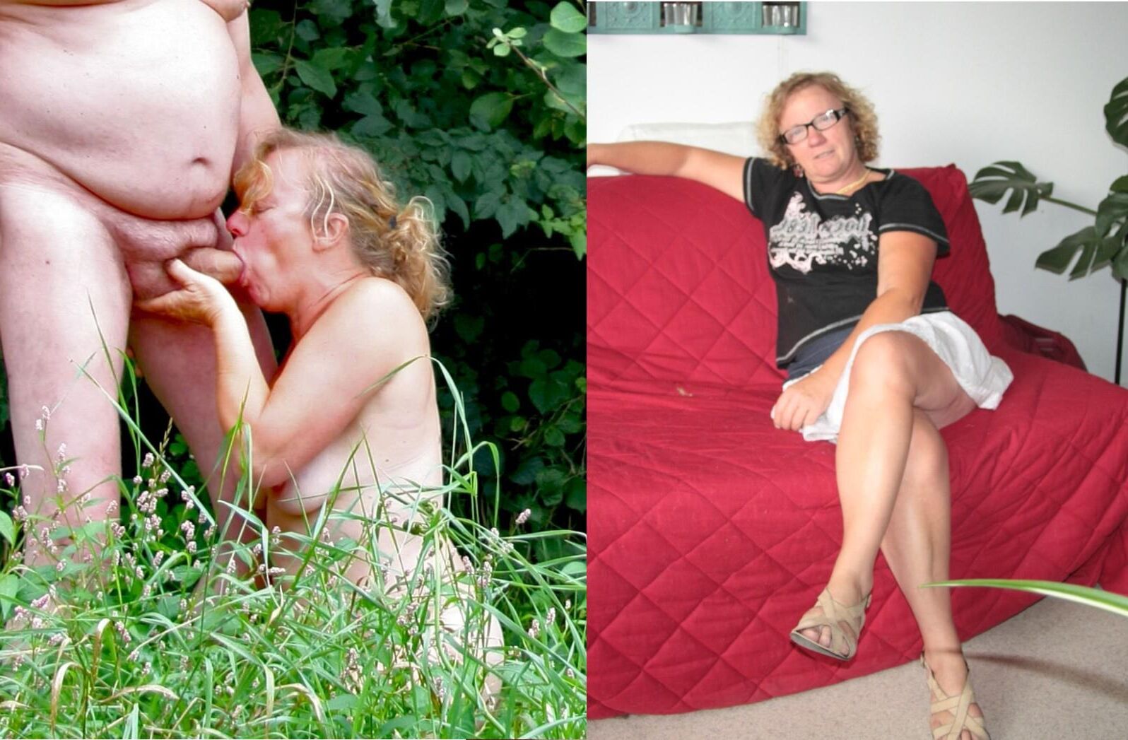 Französische reife Oma gekleidet gekleidet