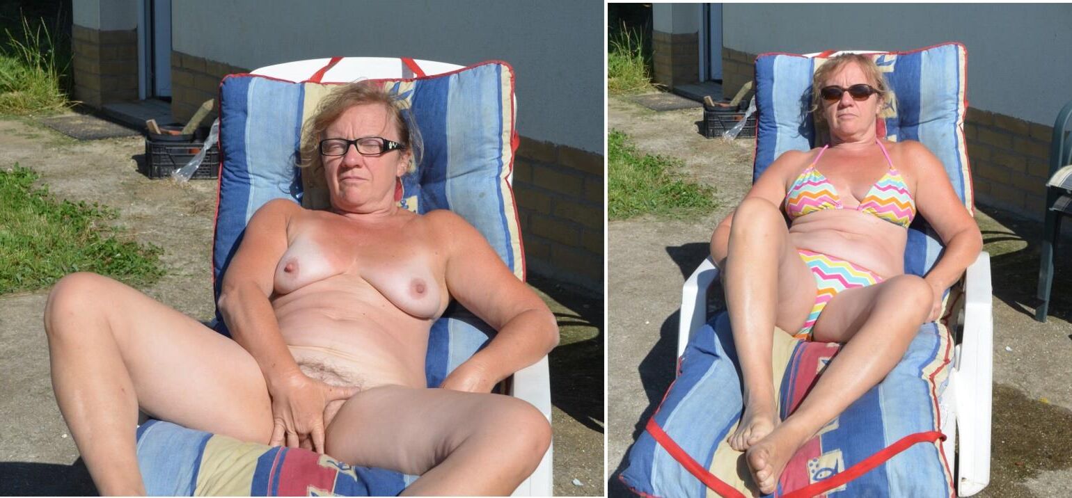 Französische reife Oma gekleidet gekleidet