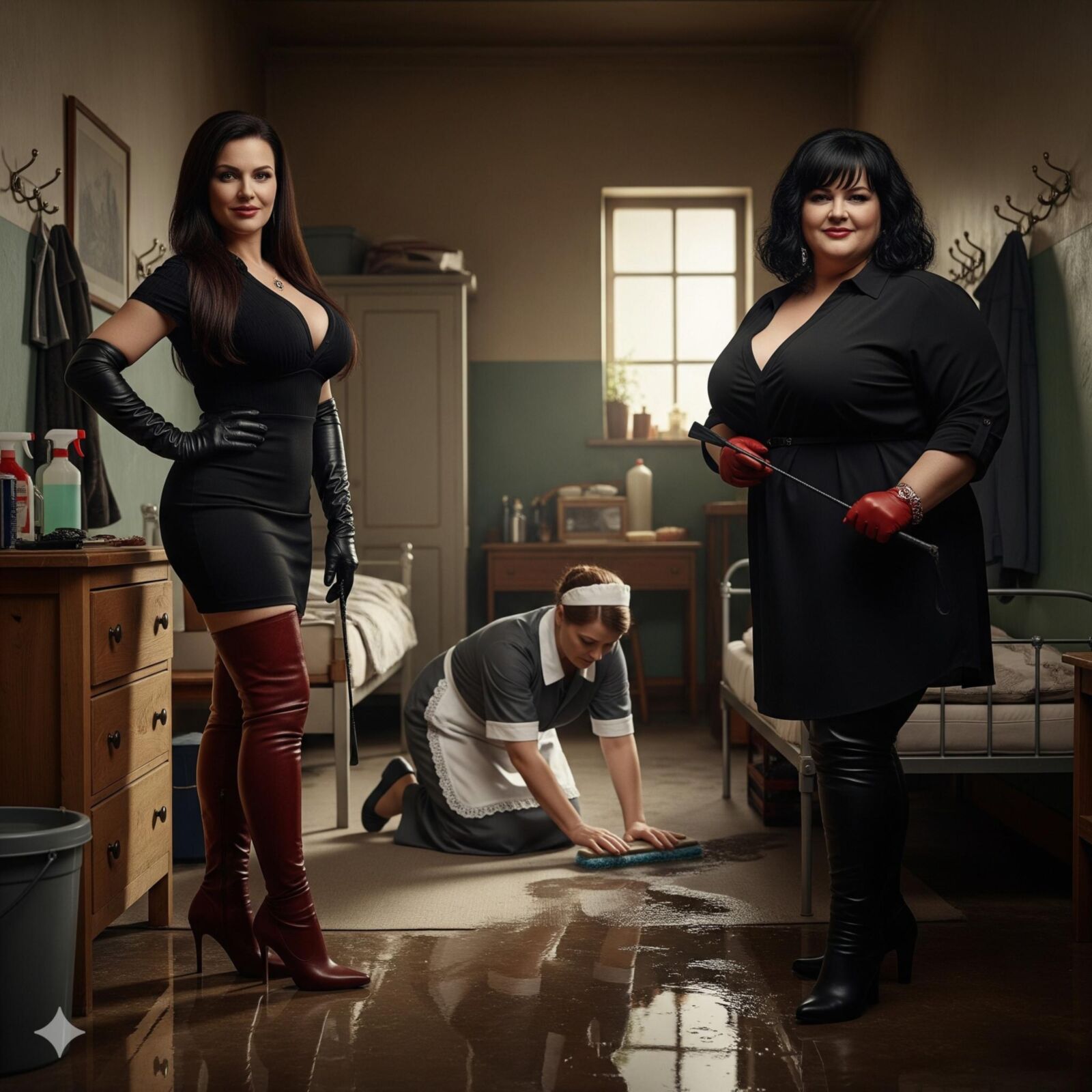 BRUNETTES (besuchen das gemütliche Zimmer ihrer Dienstmädchen)