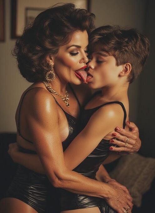 Кожаная женщина с Femboy