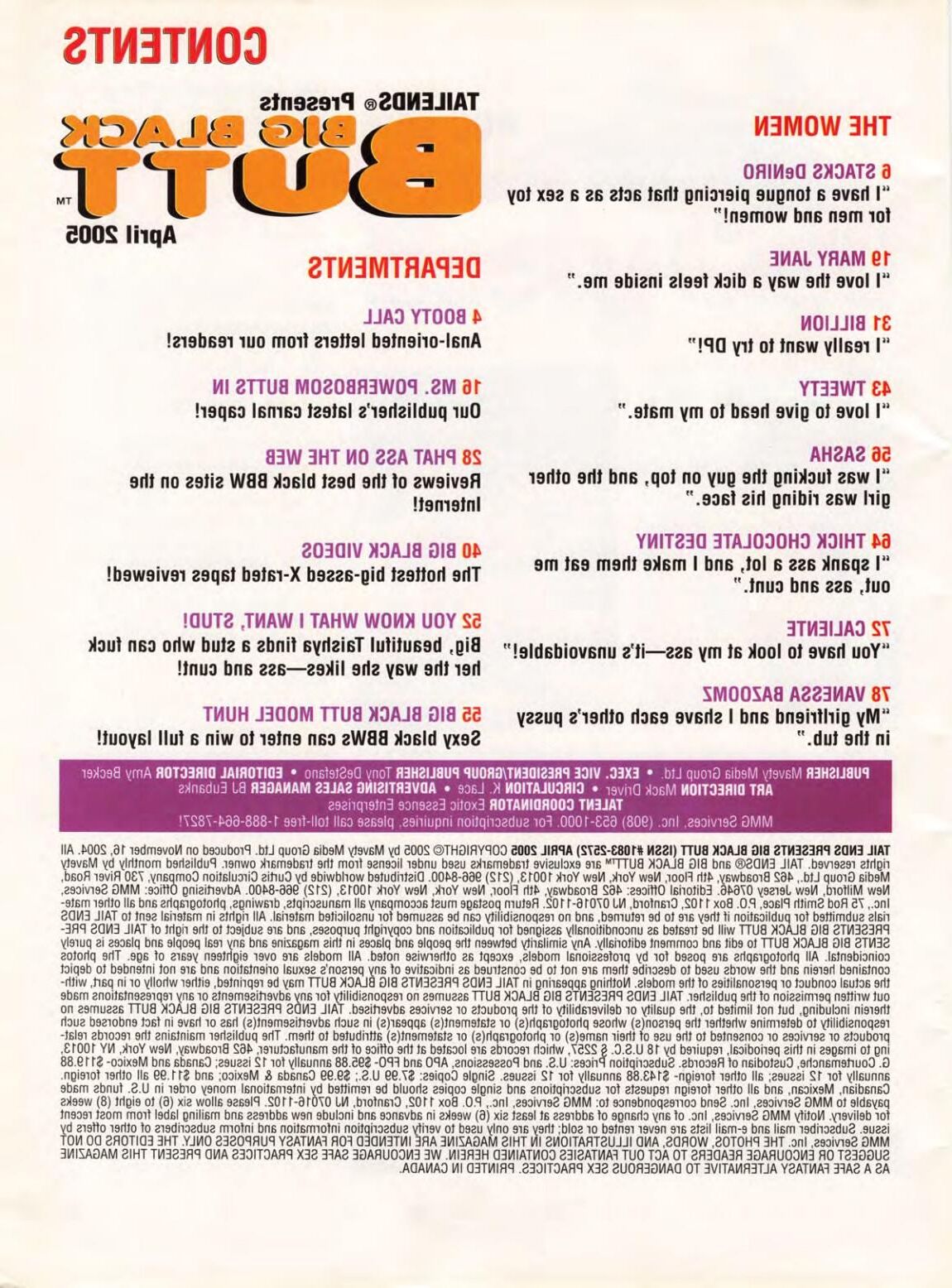 Big Black Butt Magazine April 