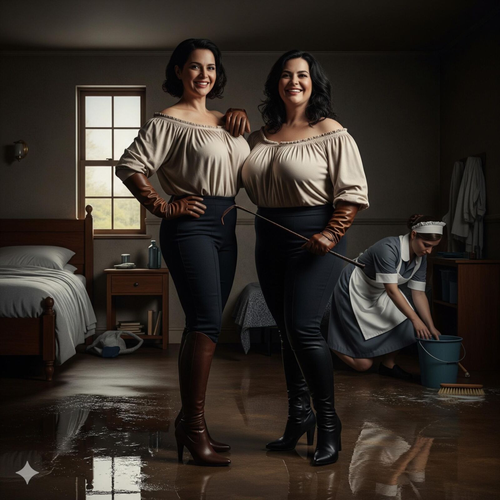 BRUNETTES (besuchen das gemütliche Zimmer ihrer Dienstmädchen)