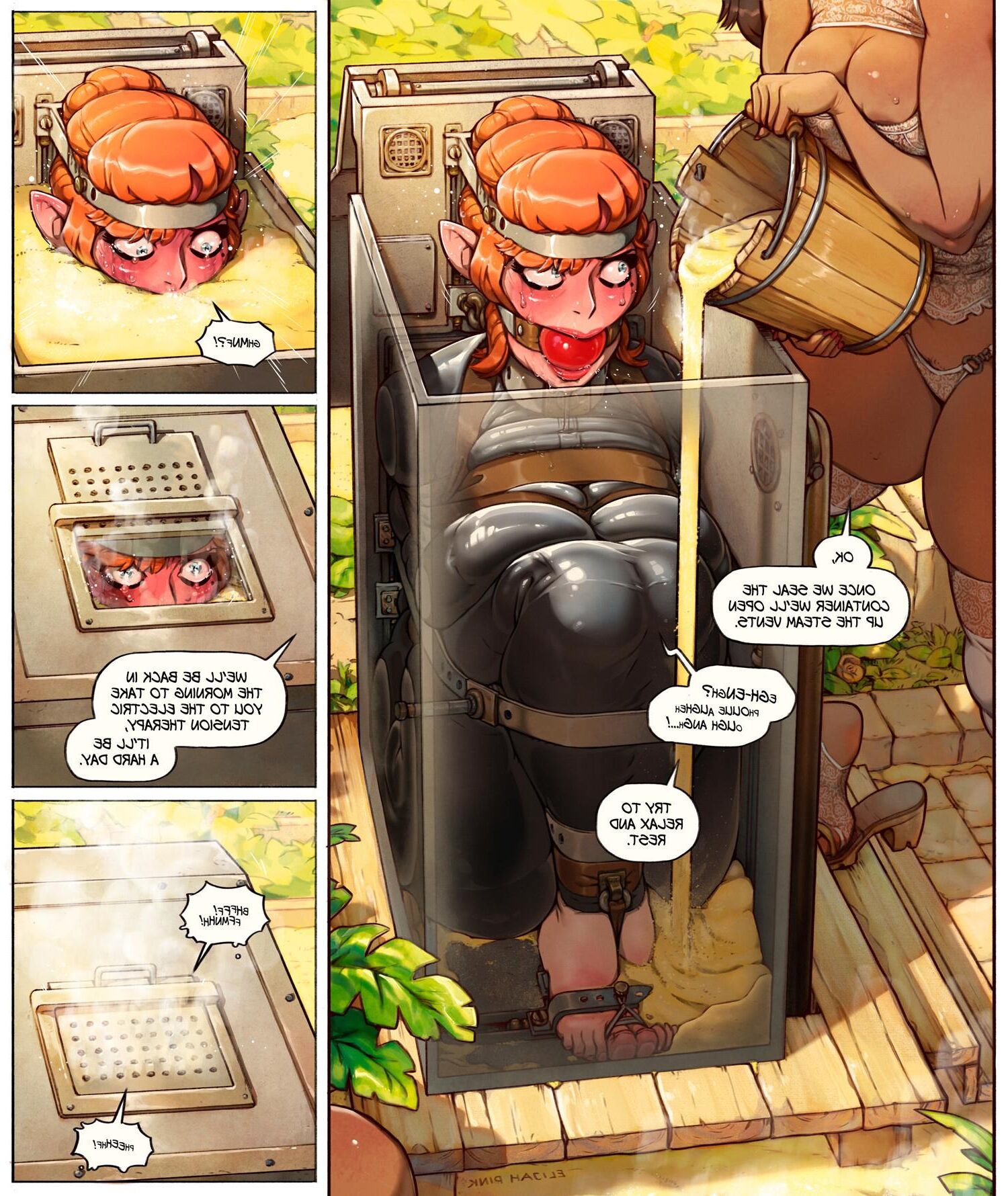 Bondage Cartoon and D women in BDSM troubles 