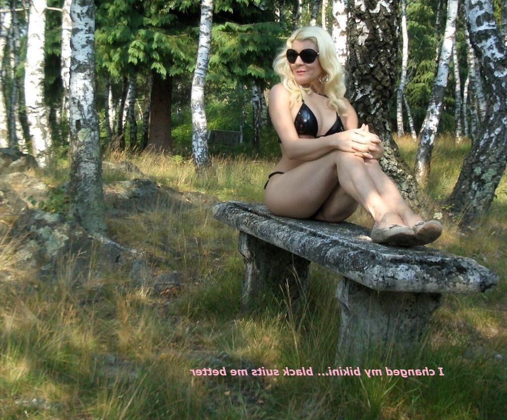 I change bikinis in the woods, then take it off....