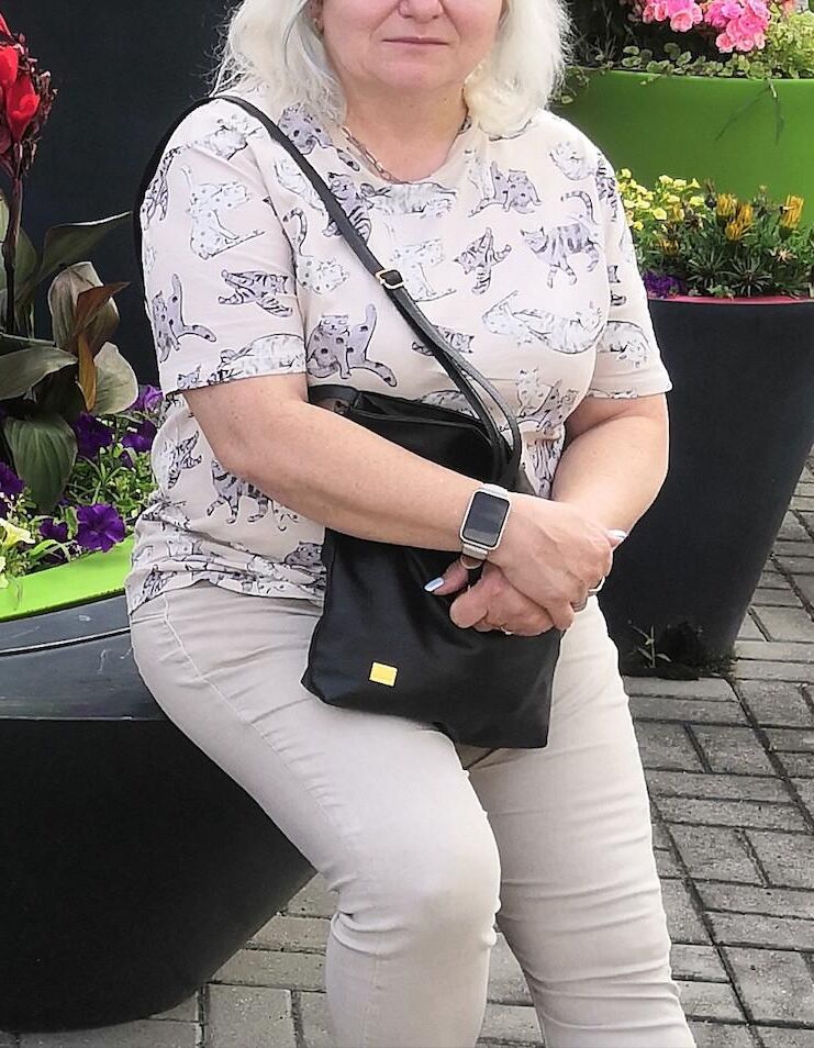 My wife dressed elegantly but also flashing her big tits 