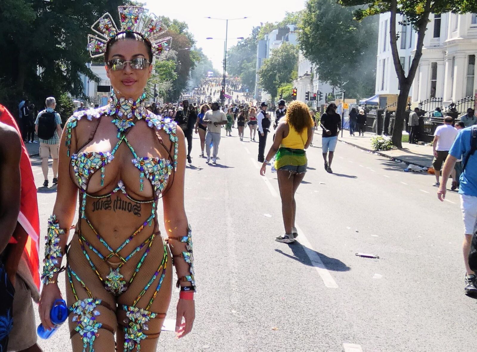 Gold mesh bodisuit