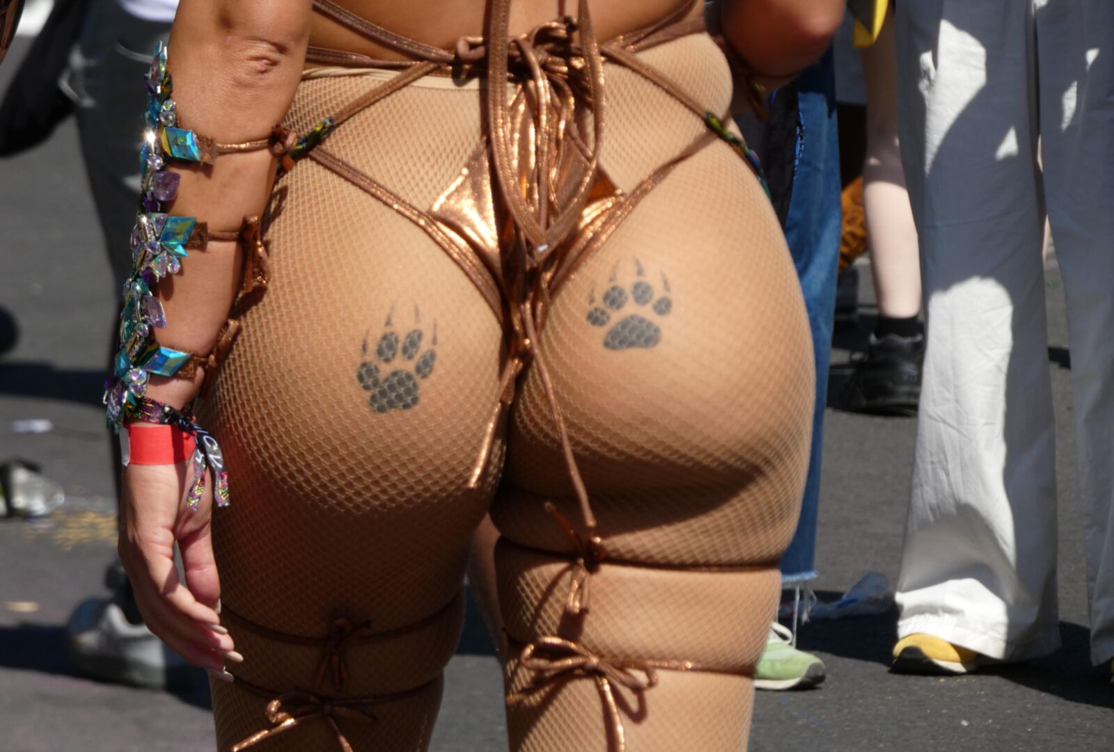 Gold mesh bodisuit