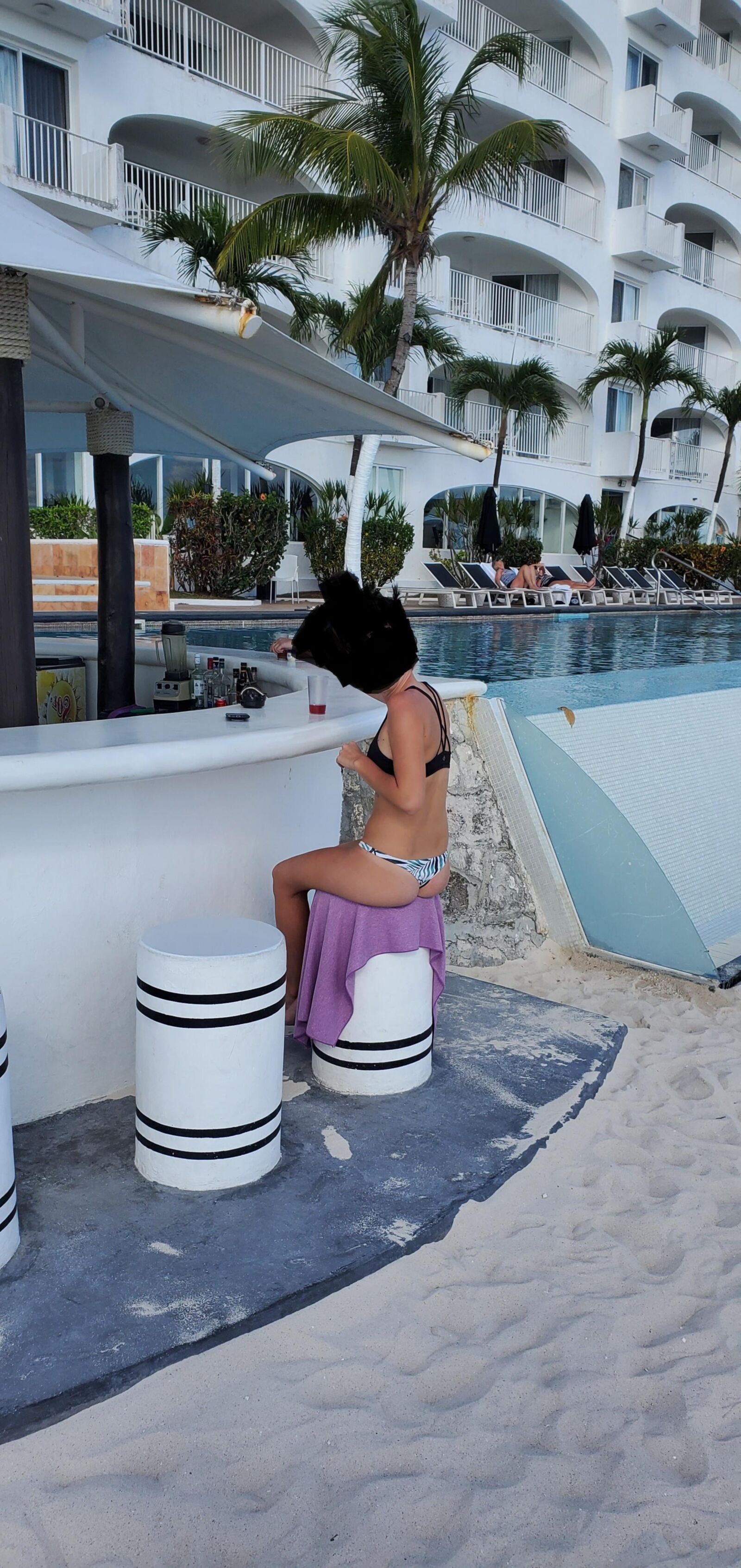 Bikini sincronizado adolescentes Fit Thong Ass Hotwife Modelo Amateur Model Beach