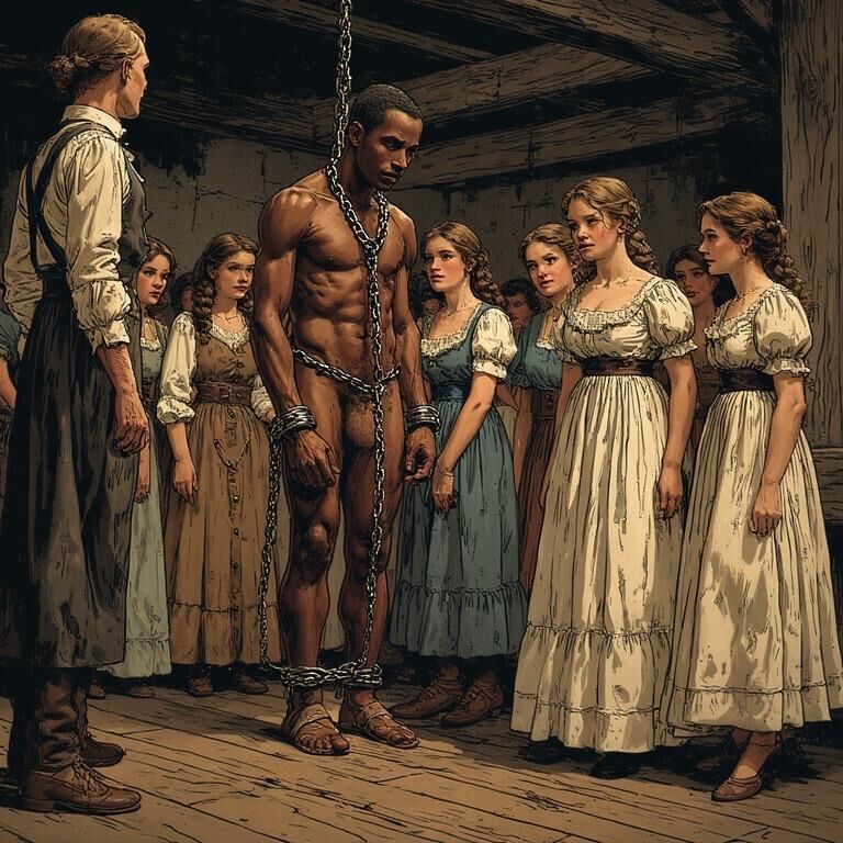 Weiße Plantagenliebhaber bei der Sklavenauktion
