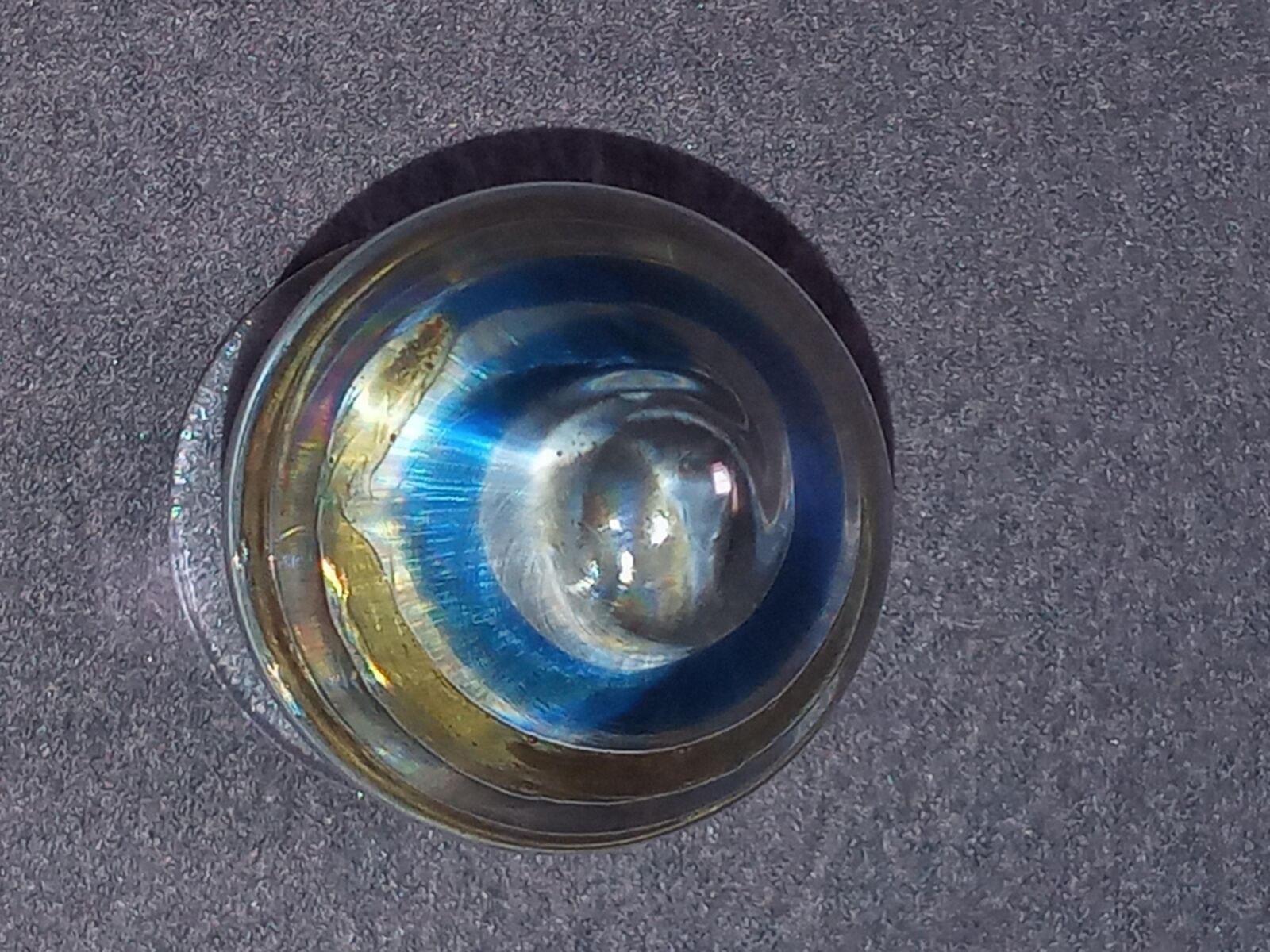 Analdildo в Tropfenform aus glas klar blau gelb cm