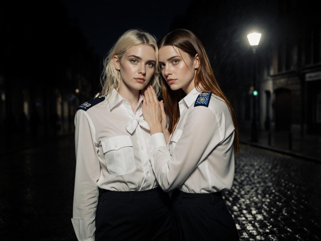 Lust in einheitlichen Prostituierten und Polizeiwomen
