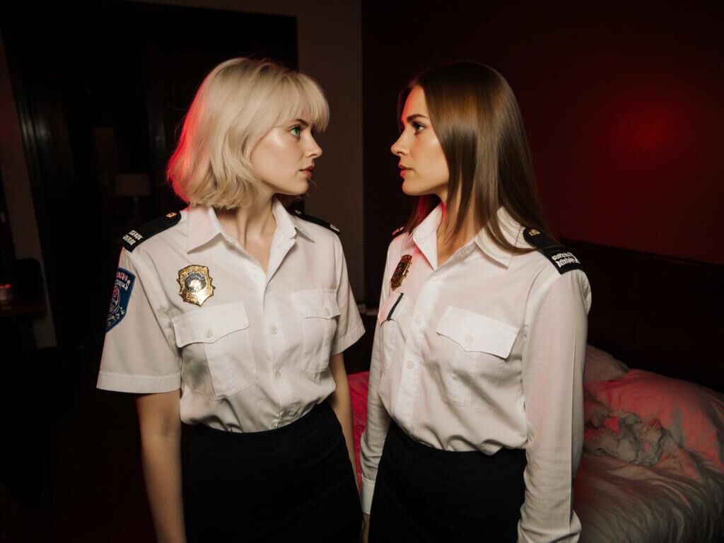 Lust in einheitlichen Prostituierten und Polizeiwomen