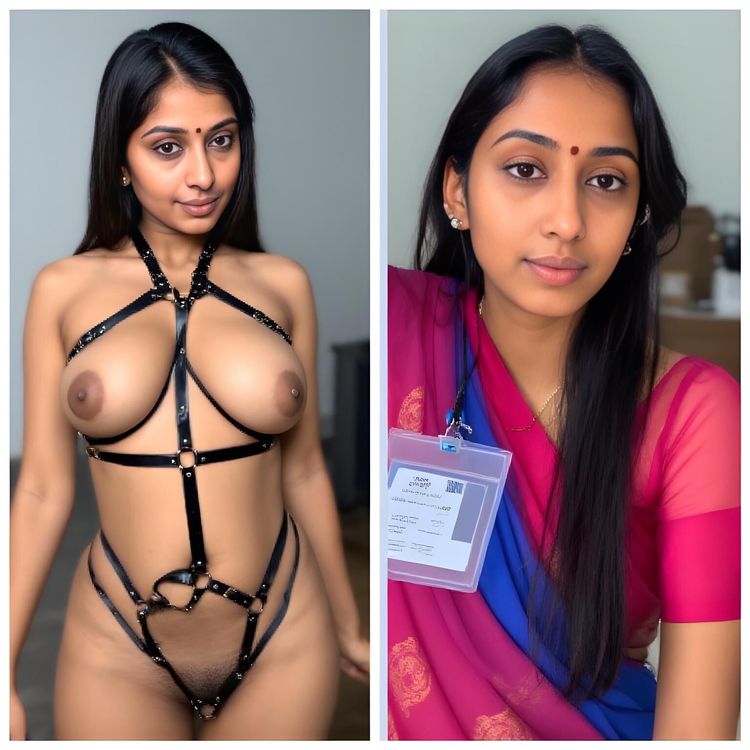 Desi indische Schlampe im Büro und zu Hause