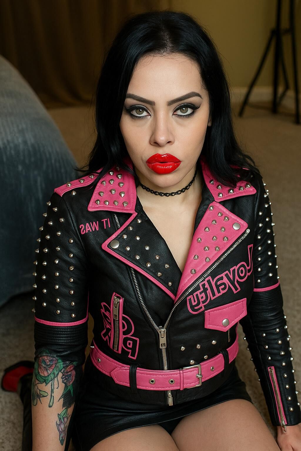 Ai Pink Leder Jacke Besonders