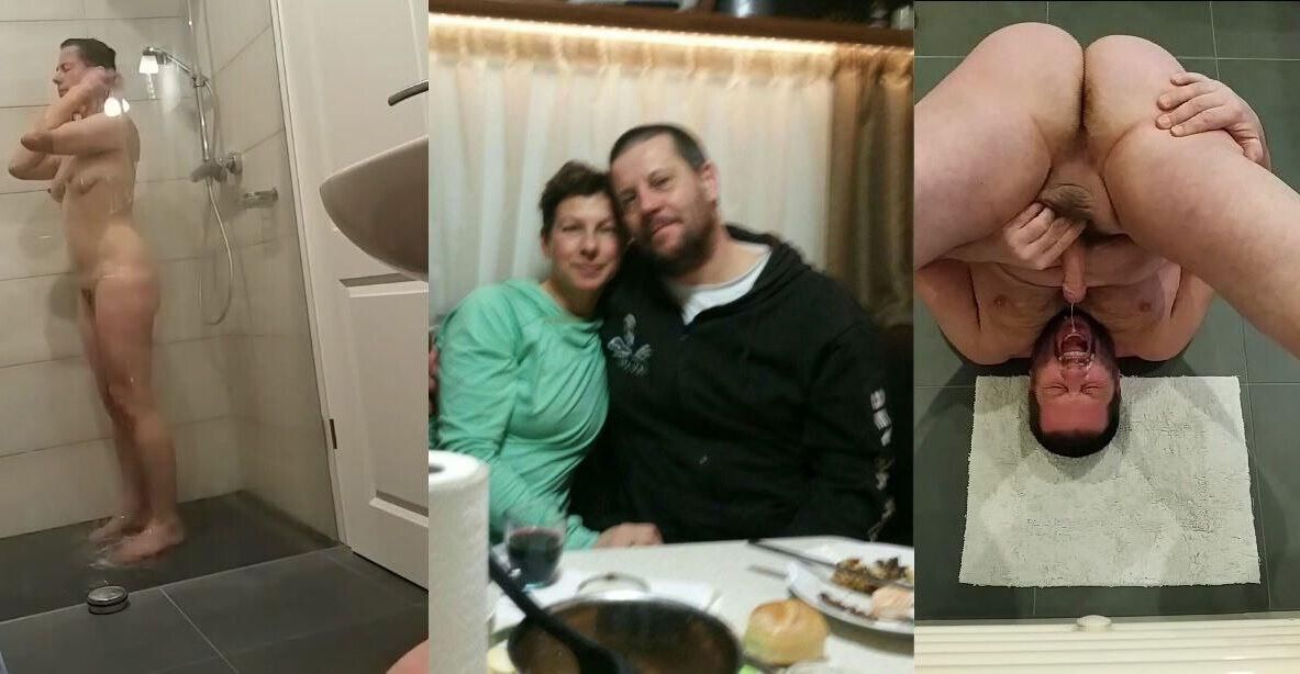 Marido de chupado de sí mismo y su esposa cachonda